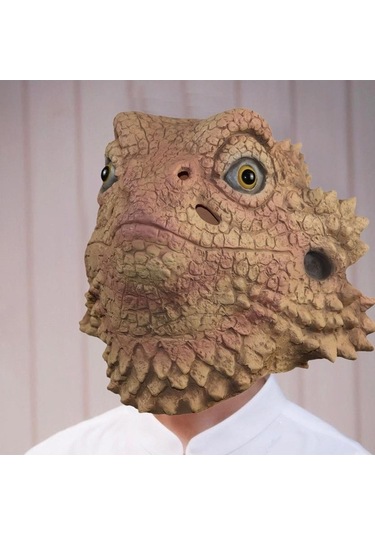 Trendooze Taklit Partisi Maskesi Maskesi Kostüm Kertenkele Kafa İçin Hayvan Fantezi Elbise Cadılar Bayramı Ex