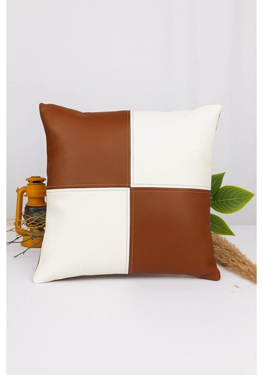 Premium Dekoratif Taba Beyaz Deri Kırlent Kılıfı/ev Ve Ofis Için Gerçek Deri 45x45cm Kırlent Kılıfı Çok Renkli