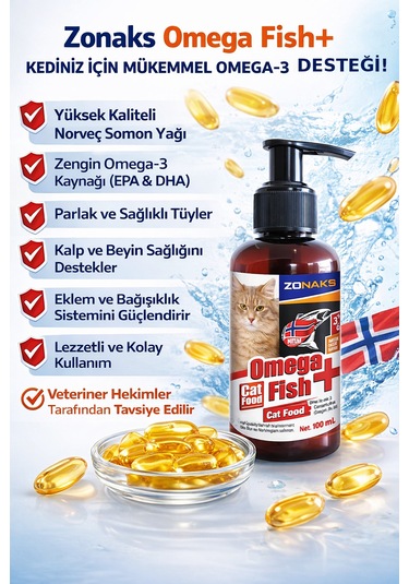 Zonaks Omega Fısh Plus Cat 100 Ml-bağışıklık Sistemi Güçlendirici Balık Yağı