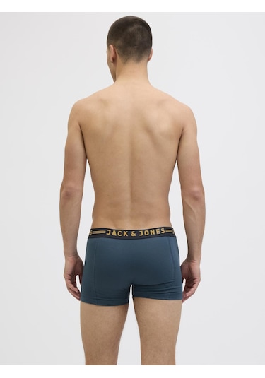 Jack & Jones Erkek Düz Renk 5'li Boxer Paketi - Blue - 12293348 Blue Wing Teal