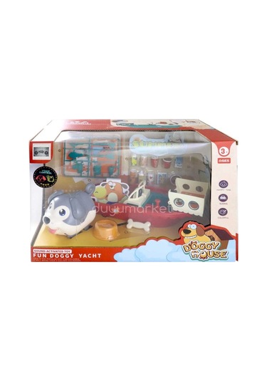 Sesli Sevimli Köpek Ve Eğlenceli Tekne Set - Gri