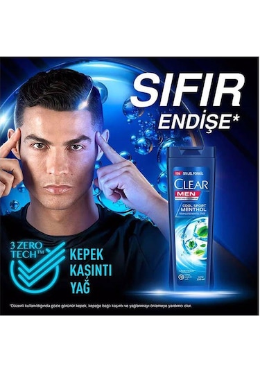 Clear Men Cool Sport Mentol Jel Formül Kepeğe Karşı Etkili Şampuan 350 ML