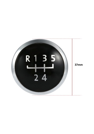 Wezone Vw T5 Transporter 2003-2010 İçin 5 Vites Vites Kolu Emblemi Kapak, Siyah-gümüş, 37mm, Dayanıklı Malzeme, Kolay Kurulum Siyah
