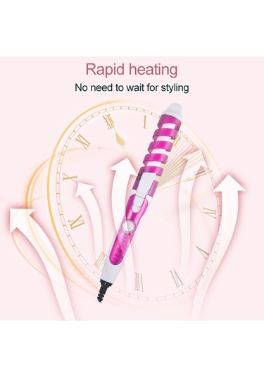 Sones Profesyonel Salon Saç Kıvırıcı Sihirli Spiral Kıvırma Makinesi Seramik Elektrikli Saç Kıvırma Çubuğu Mor