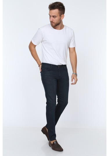 Digital Jeans Erkek Slim Fit Dar Kesim Dar Paça Kot Pantol Lacivert Açık Gri