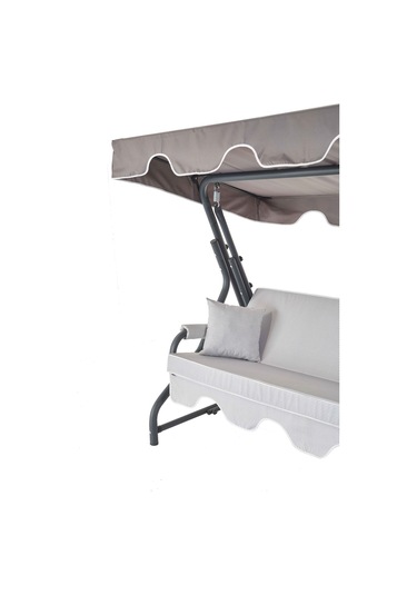 Ruta 3 Kişilik Sabit Bahçe Balkon Teras Salıncağı - Gri Çizgili Gri Ruta 3 Kişilik Sabit Bahçe Balkon Teras Salıncağı - Gri Çizgili Gri