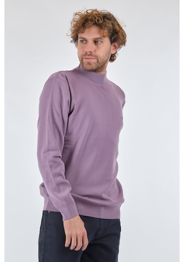 De Blasıo Yarım Balıkçı Uzun Kollu Lila Erkek Kazak 222340000 001