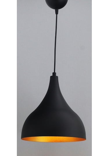 Mylights Retro Rustik Siyah Içi Altın Metal Sarkıt Avize (549234203)