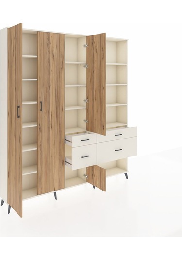 Arges Dolap 14 Raflı 4 Çekmeceli 4 Kapaklı 220x30x243 Aytaşı-çam/aytaşı Atlas Çam/aytası