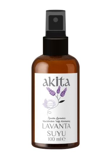 Akita Doğal Yağı Alınmamış Cam Şişe Lavanta Suyu 100 ML