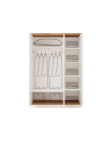 Genç Odası, Marmaris 3 Kapaklı Dolap, Yavrulu Sedir Karyola, Şifonyer Beyaz