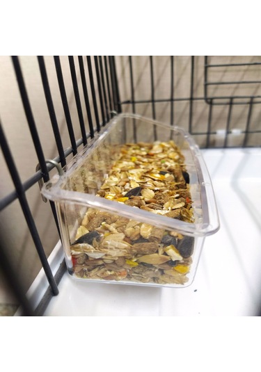 Askılı Şeffaf Tavşan Hamster Ginepig Yemliği 15 CM