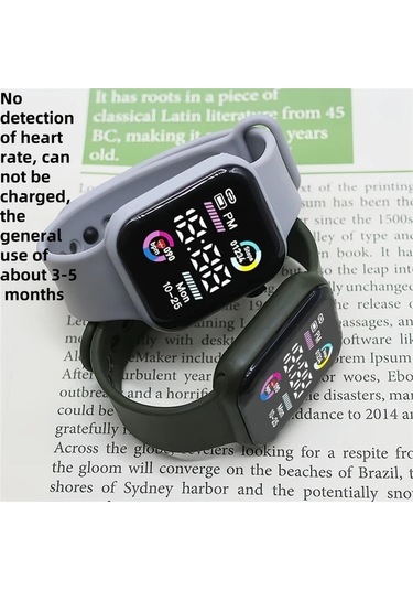 Trendooze Gaojunshop01 Siyah Yüksek Işıklı Koşu Saati - Güçlü Dijital Kol Saati Siyah