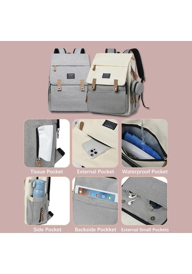 Reedark Erkek-kadın Kullanıma Uygun Isı Yalıtımlı Çanta, Bebek Sirt Çantası, Su Geçirmez Nilon, Arabaya Takılabilir, Sıcaklık Tutucu Poşetli Siyah Gri - Siyah