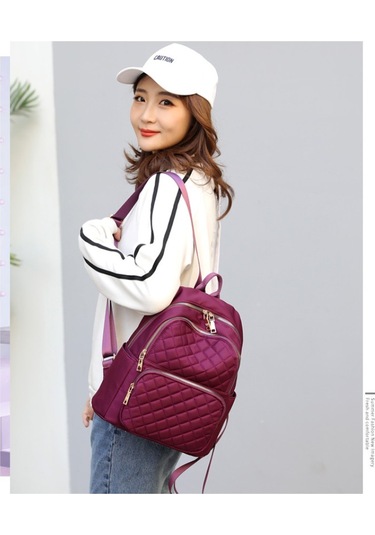 Nakış İpliği Eşkenar Dörtgen Tüm Maç Sırt Çantası Okul Gezisi mor