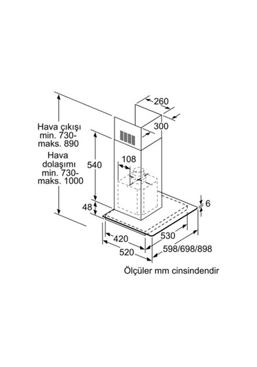 Siemens LC66GCD50T iQ300 Duvar Tipi 60 CM Davlumbaz