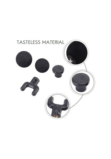 Anjiexun 6 Adet/takım Kas Gevşeme Masajı Yapboz Elektrikli Perküsyon Uçları Siyah