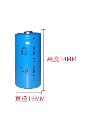 16340 Cr123A 1300Mah 3.7V Li On Şarjlı Pil 500 800 Cycle
