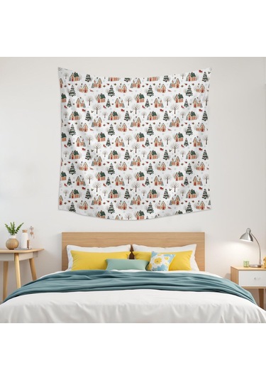 Noel Desenli 59x59 İnç Kare Duvar Halısı, Oturma Odası, Yatak Odası Ve Genç Odası İçin-a171