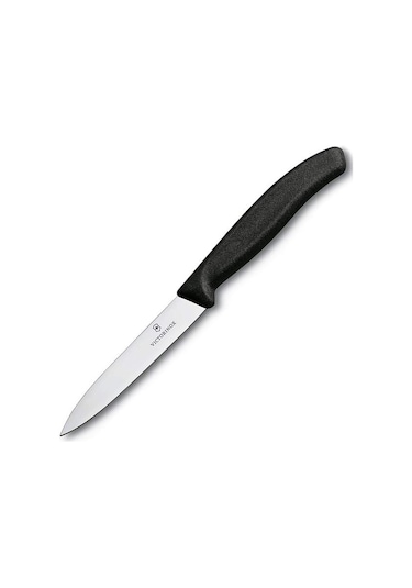 Victorinox Soyma Bıçağı 10cm Sivri Ağızlı Siyah Siyah