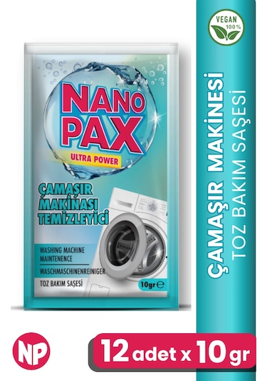 Çamaşır Makinesi Temizleyici Toz Bakım Saşesi 12 Adet X 10gr