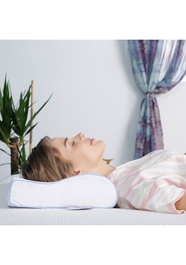 Viscofoam Terletmeyen Boyun Destekli Ortopedik Yastık Jelli Visco Yastık - 47x30x10-8cm