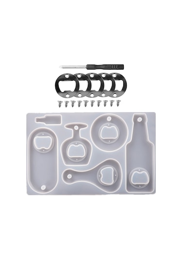 Silikon Bira Şişe Açacağı Kalıbı Kendin Yap El Sanatları Reçine Dökümü İçin Şişe Açacağı Tornavida Vidaları İle Kalıp Yapımı Çok Renkli