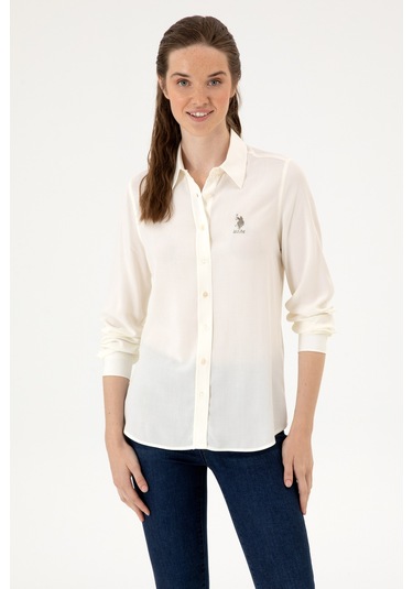 U.s. Polo Assn. Kadın Gömlek Desenli 50316429-vr256 İnci