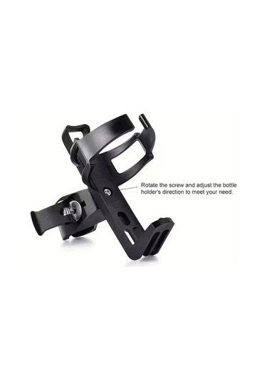 Chuangyinshop Siyah Bisiklet Şişe Kafesi Ayarlanabilir Tutucu Dönebilir Alet Gerektirmez Dayanıklı Siyah