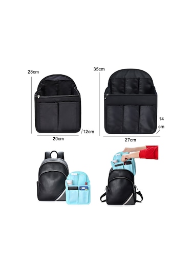 Sones Okul Çantası Ayırma Düzenleyici Saklama Çantası Bilgisayar Sırt Çantası Astar Çantası, Renk: Büyük Siyah Diğer