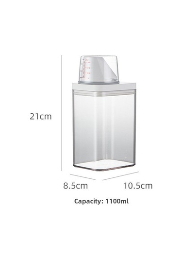 Yifomall Plastik Sürekli Nem Koruyucu Transparent Deterjan Saklama Kavanozu Ölçü Kasa İle Orta Boy 1100ml - 48 Adet/kutu Diğer
