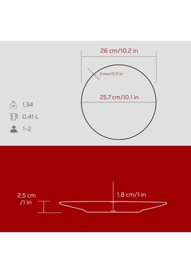 Lava Döküm Yuvarlak Servis Tabağı Çap Ø 25cm.-bordo Bordo