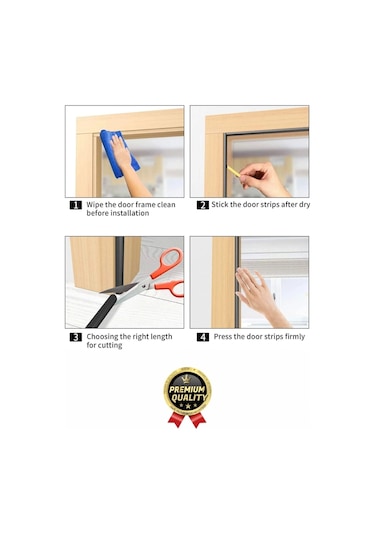 Güçlü Kendinden Yapışkanlı Kapı Pencere Soğuk Hava Geçirmez Yalıtım İzolasyon Gri Fitil 20 Metre Diğer