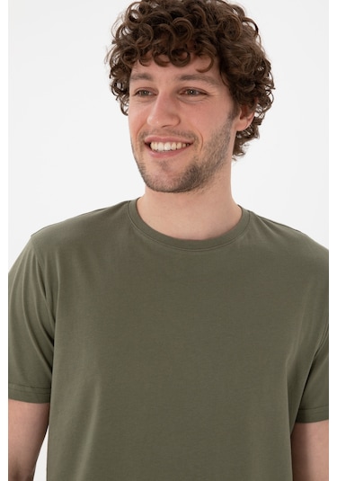U.S. Polo Assn. Erkek Regular Fit Bisiklet Yaka Koyu Haki Basic Tişört 50305985-VR111 U.S. Polo Assn. Erkek Regular Fit Bisiklet Yaka Koyu Haki Basic Tişört 50305985-VR111
