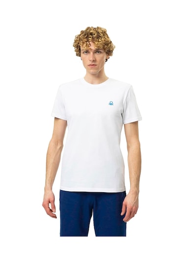 United Colors of Benetton Bnt M20465 23Y Erkek T Shirt 2Xl Beyaz
