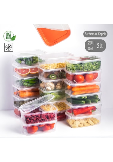 Porsima 4302 20'li Buzluk Düzenleyici Saklama Kabı 2lt Şeffaf