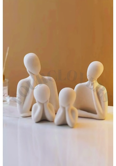 Bernami Mumluk Şamdanpinterest Dekoratif Obje Biblo Heykel Beton İki Çocuklu Aile Set Diğer