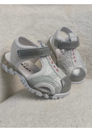 Muggo Slyvester Günlük Önü Kapalı Cırtlı Unisex Çocuk Sandalet Gri