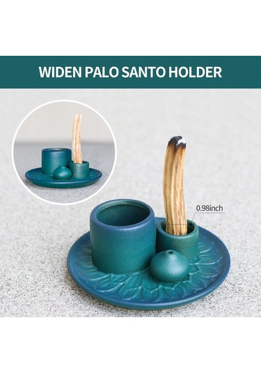 Monyee El Yapımı Mavi Seramik Küllük, Füm Saçak Ve Palo Santo Tutucu, Meditasyon Ve Oda Dekoru İçin Temizlikli Tasarım