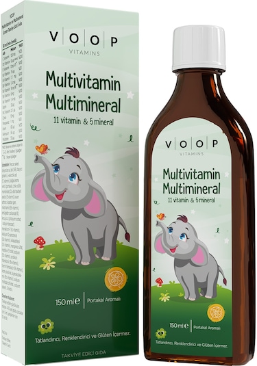 Voop Multivitamin Multimineral Portakal Aromalı Şurup 150 ML