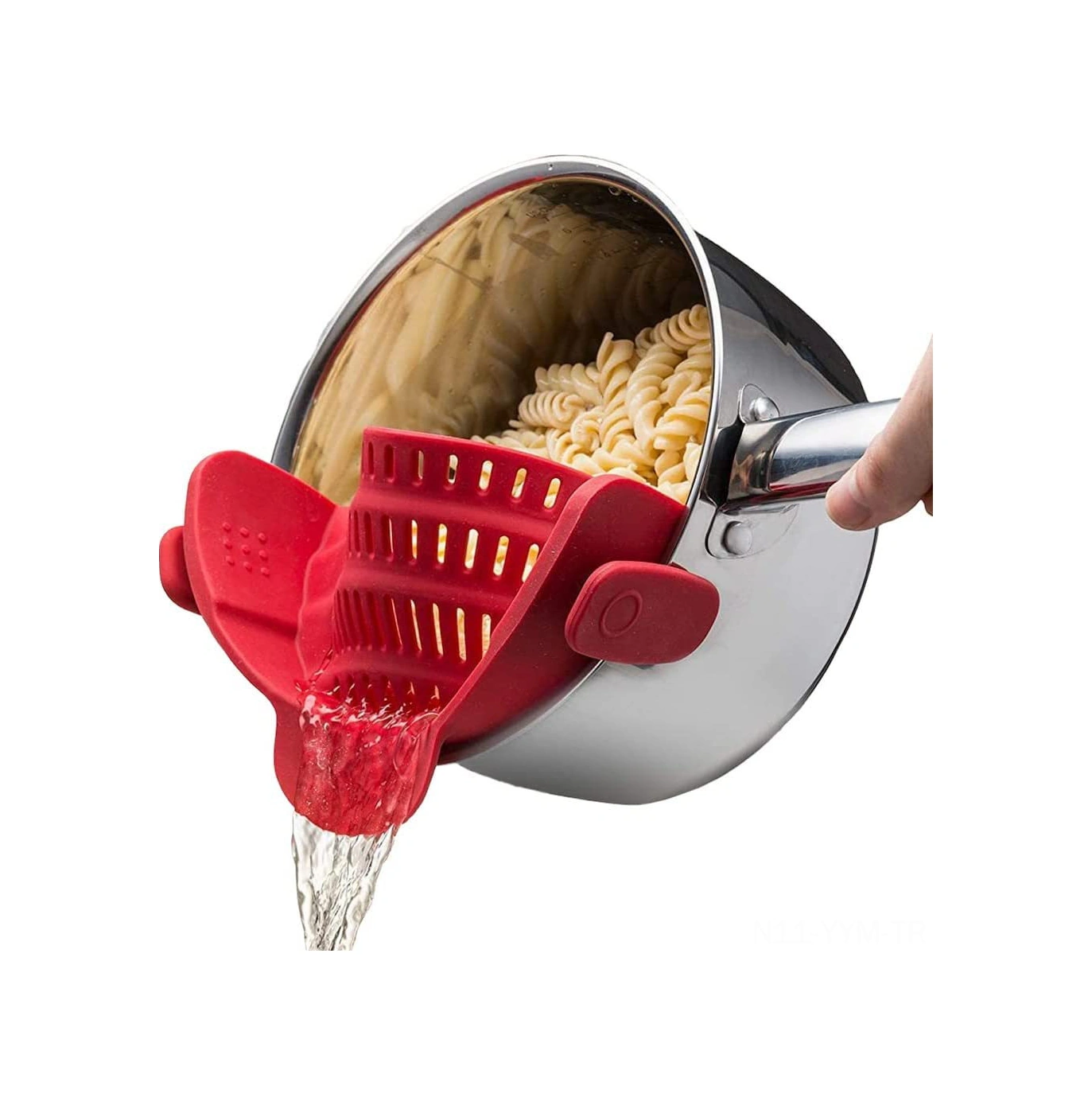 Geeksen Ev Kullanıma Silikon Süzgeç Tencere Kenarı Sıvı Engelleyici - Yeşil Makarna Sebze Süzme Ve Dökülmeyi Önleme Aracı