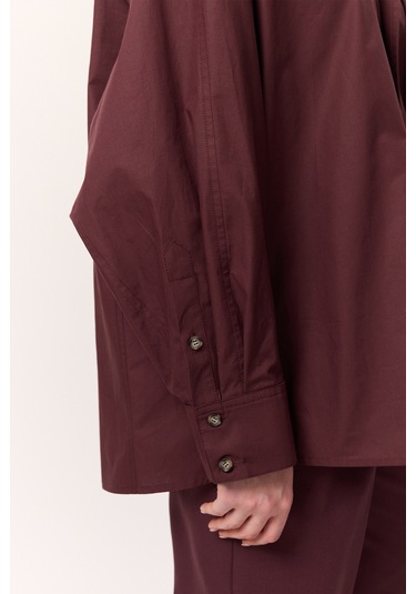 Bağlamalı Detaylı Tasarım Gömlek Bordo Bordo