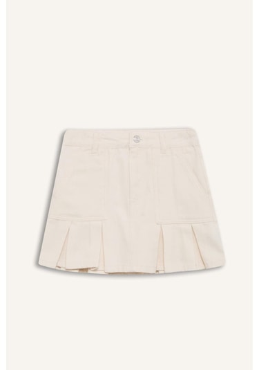 DeFacto Kız Çocuk Gabardin Etek D7858A825SPER233 Ekru