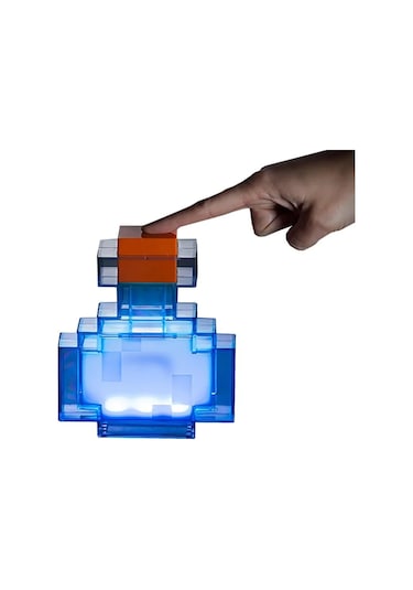 Teltree Minecraft İç Pili Ve Usb İle 8 Renkli Değişen Led İçecek Flashtası - 7 İnç Gece Lambası Mavi