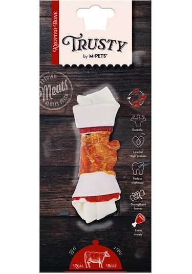 M-pets Trusty Extra Beef Biftekli Düğüm Kemik 55 Gr 12,7 Cm