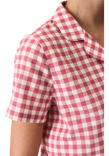 Penti Gül Kurusu Pink Gingham Gömlek Şortlu Pijama Takımı Gul Kurusu