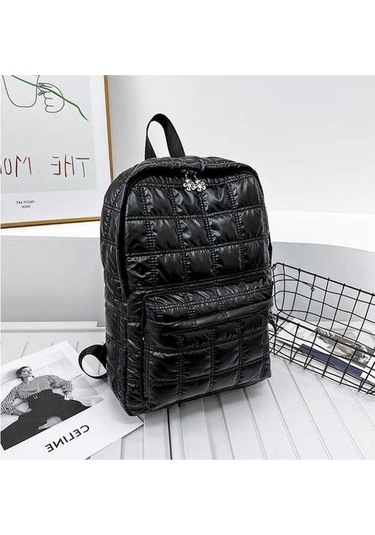 Ganzhoushop Turizmi Trendi Sırt Sırt Pamuklu Moda Kapasiteli Kadın İşlemeli Hava Giyim Eğlence Çantası Çantası Büyük Black Açık Jh Siyah