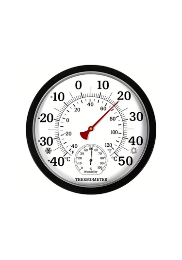 Topshop1 25cm Siyah Ev Bahçe Termometresi Kablosuz Nemölçer Abs Malzeme Pil Gerektirmez Hava Durumu Istasyonu