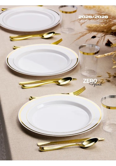 Zero Home Parti İçin Tek Kullanımlık Plastik Sofra Takımı 252576212 Diğer