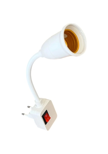 Spiral Kıvrımlı, Fişli, Aç Kapa Anahtarlı E27 Duy 20cm